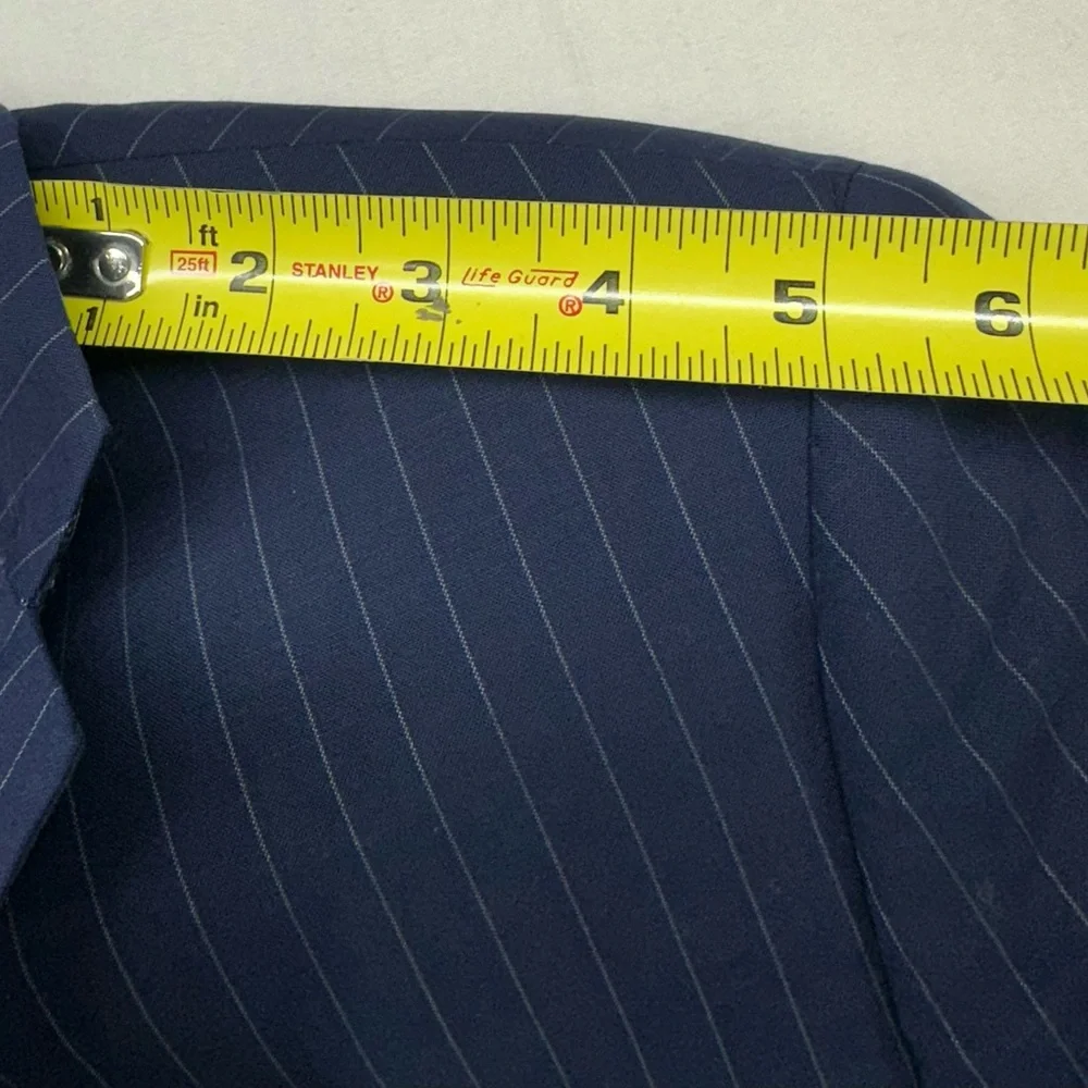 Indochino‎ Jacket Blazer Sport Coat Wool Navy Blue Pin Stripe 2 Button 38 NWT